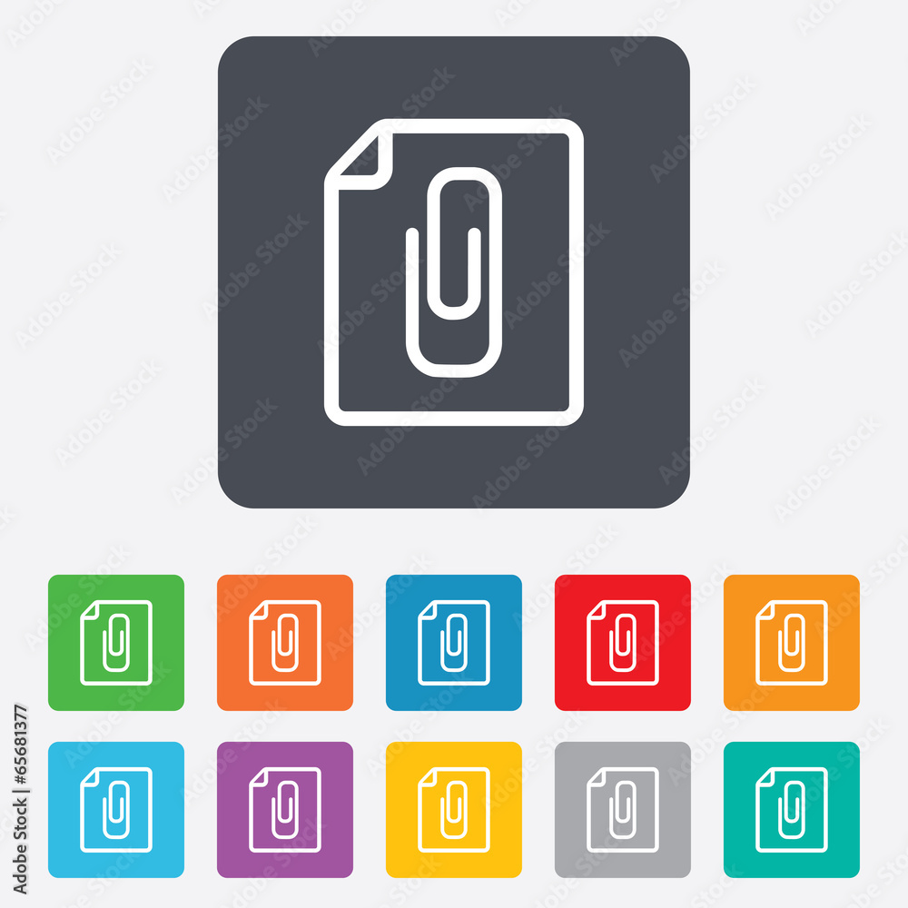 File annex icon. Paper clip symbol. File annex icon. Paper clip symbol.