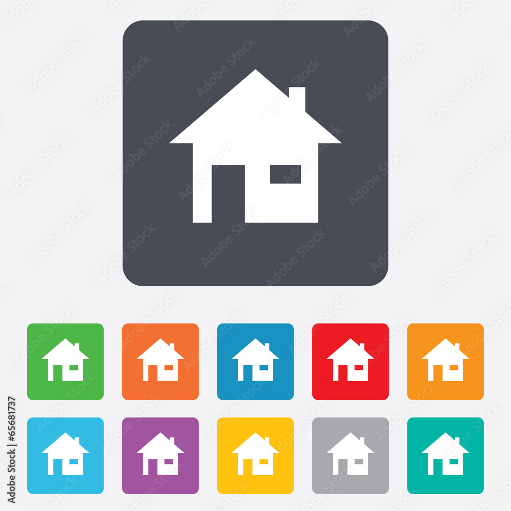 Home sign icon. Main page button. Navigation