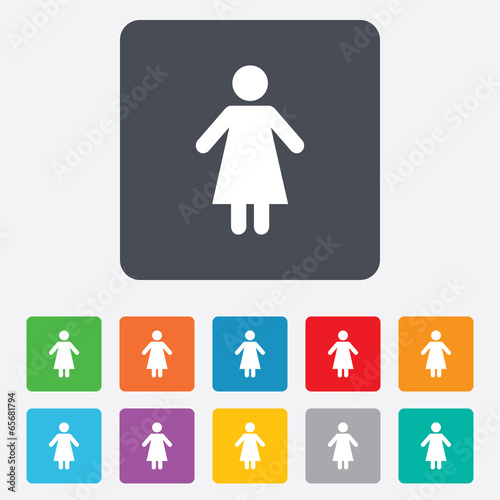 Female sign icon. Woman human symbol.