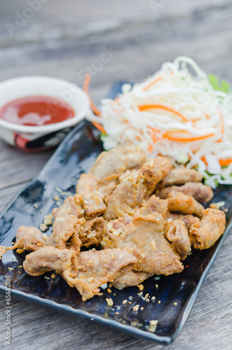 pork chitterlings fried photo