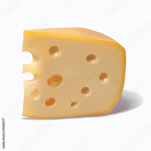 piece of yellow porous cheese