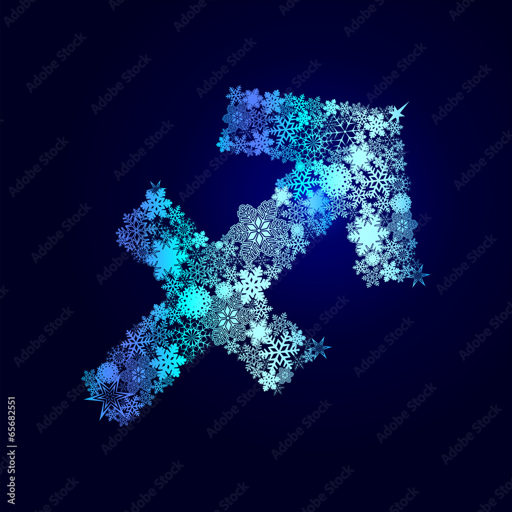 Winter decorations. Symbols of snowflakes. Signs of the zodiac Winter decorations. Symbols of snowflakes. Signs of the zodiac