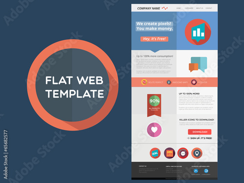 Flat web design template