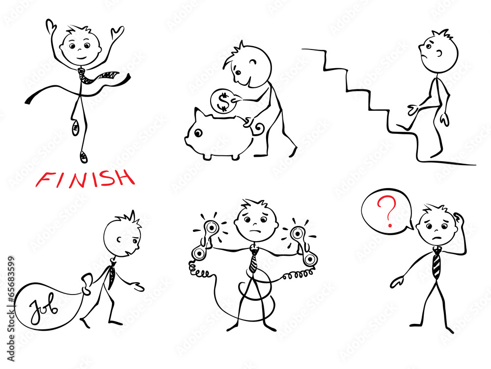 Set of characteristic men - business and finance