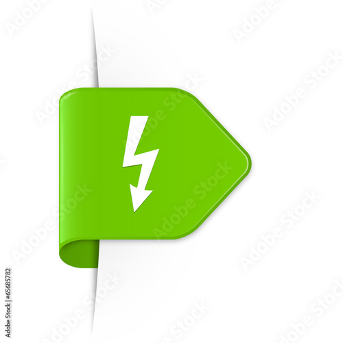 Lightning arrow - Grüner Sticker Pfeil mit Schatten