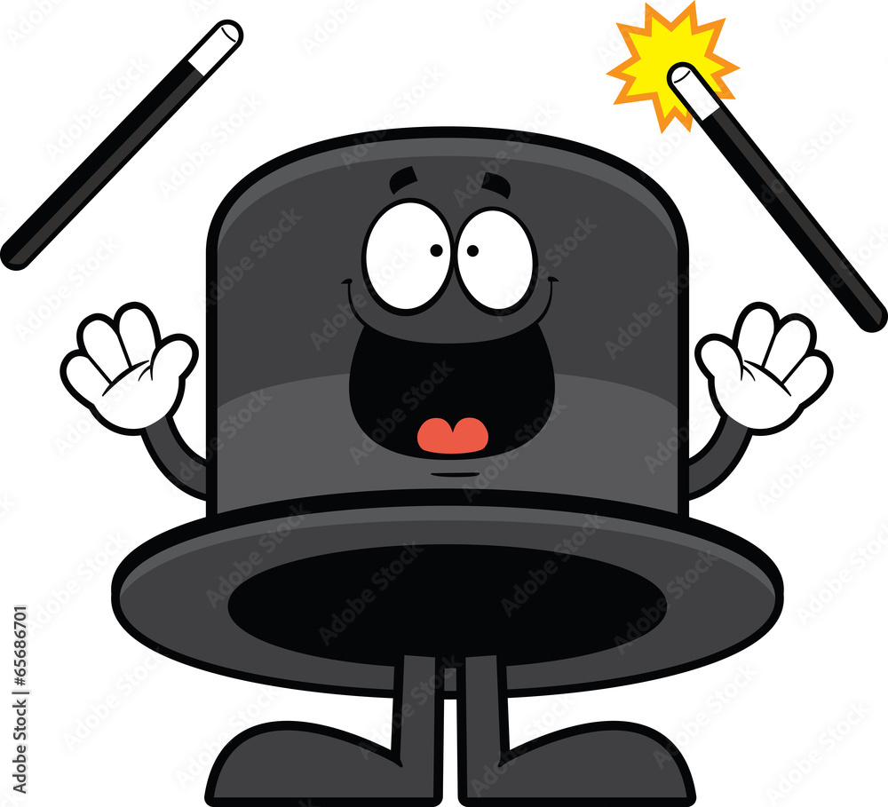 Happy Cartoon Magicians Hat Happy Cartoon Magicians Hat