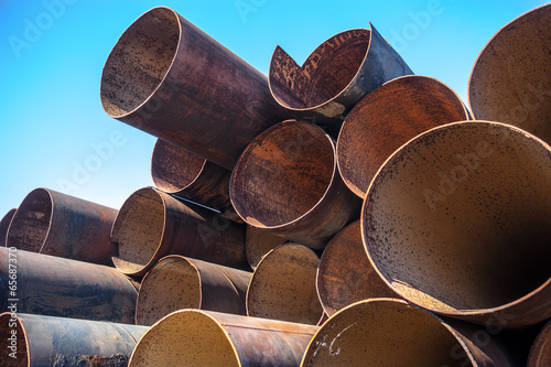 Metal pipes stack