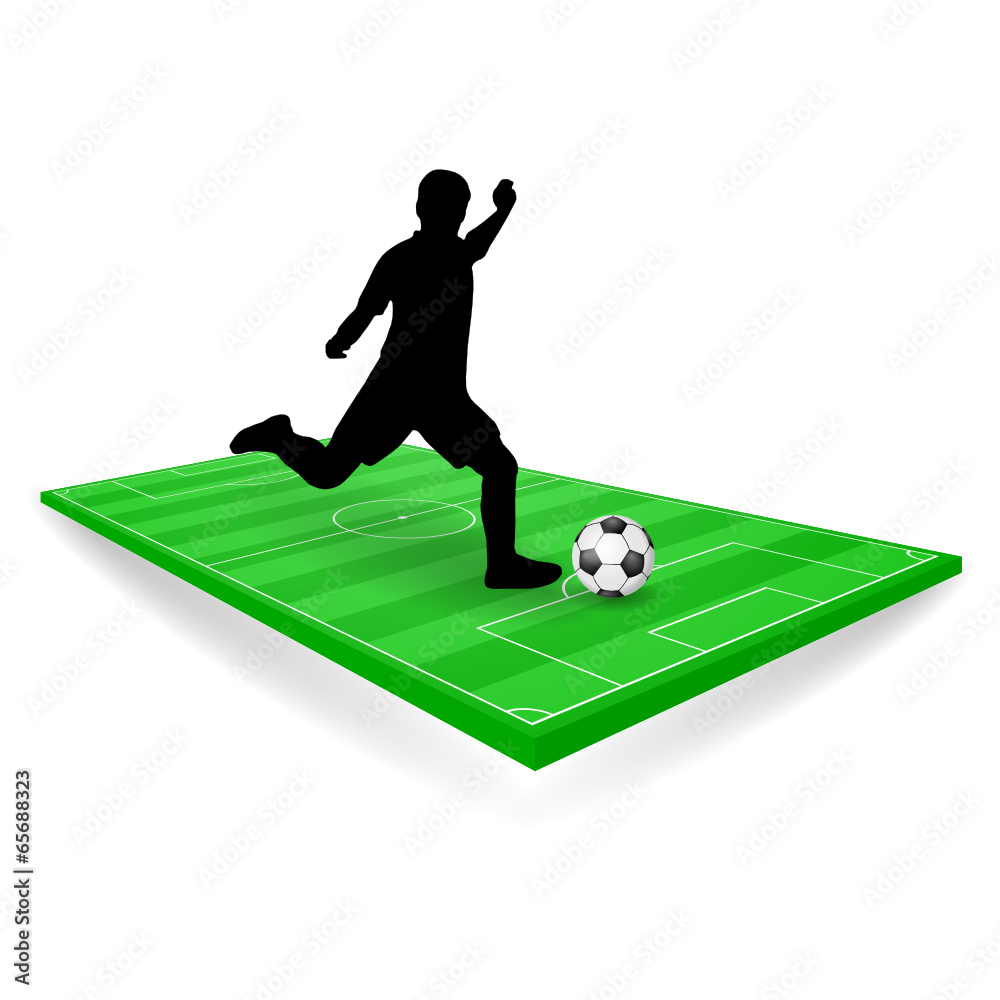 Fototapeta premium fussballfeld mit spieler publikum brasilien IV