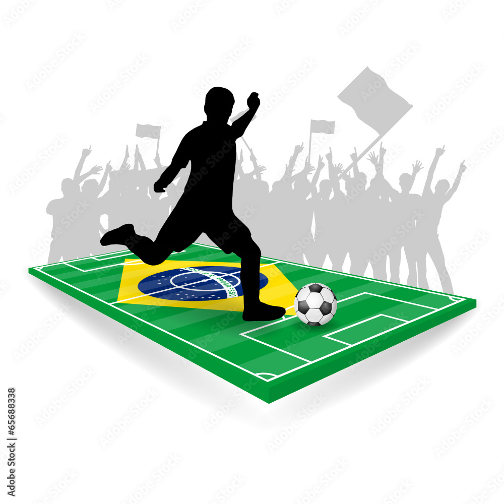 Fototapeta premium fussballfeld mit spieler VI