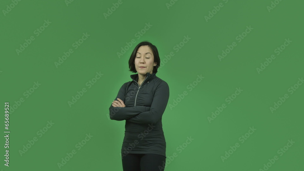 caucasian sporty girl isolated on green screen upset anger caucasian sporty girl isolated on green screen upset anger