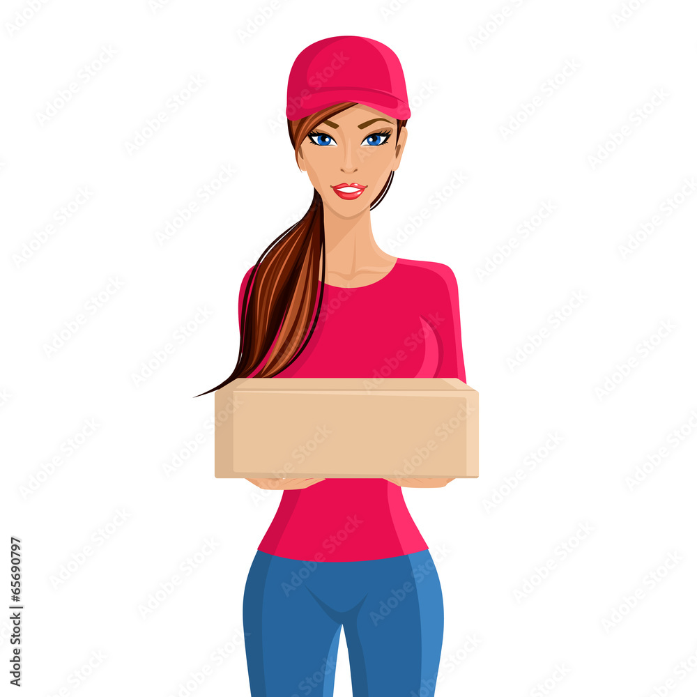 Woman delivery person portrait Woman delivery person portrait