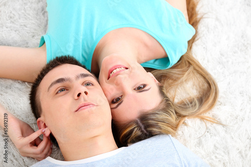 Beautiful young couple, fac...
