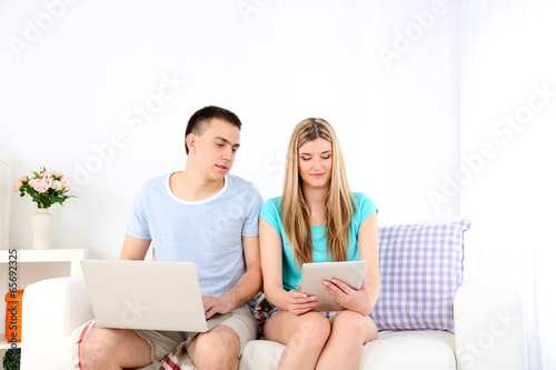 Loving couple  relaxing wit...