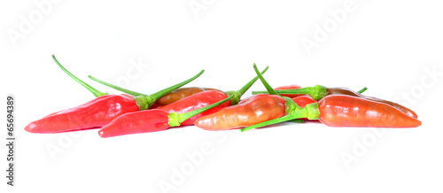 red chilli peppers isolated on white