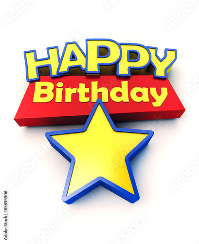 Happy Birthday with star
