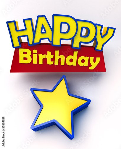 Happy Birthday with star
