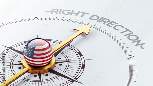 United States Right Direction Concept