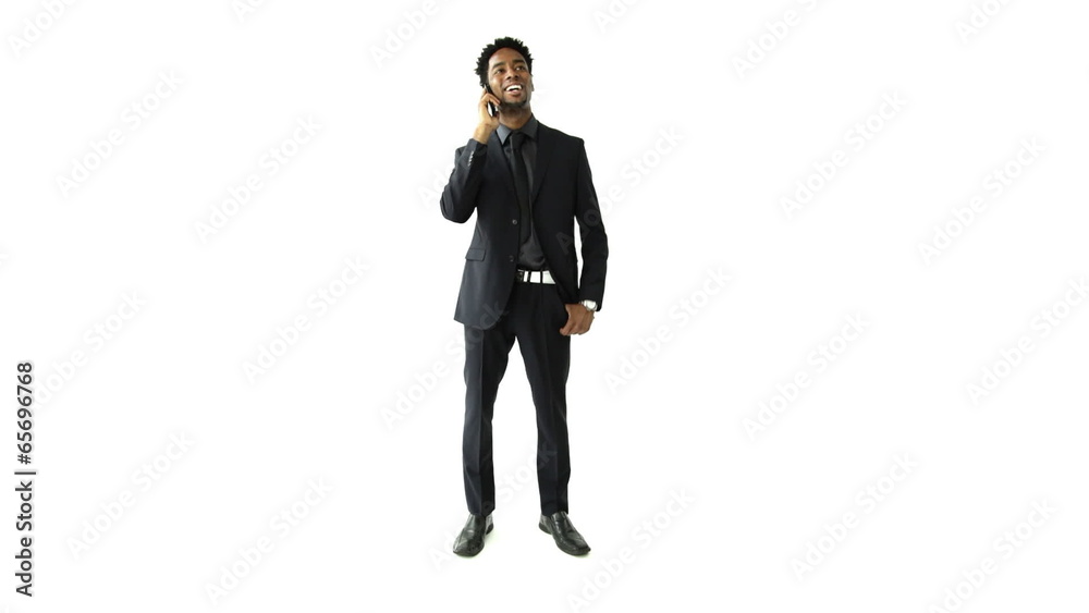 Black man isolated on white