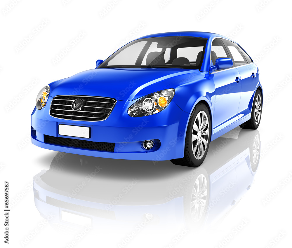 Naklejka premium Blue Sedan Car