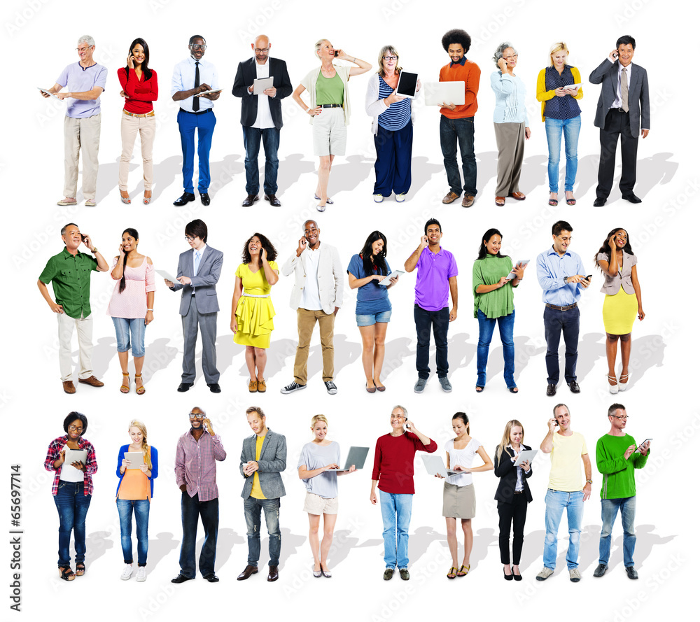 Group of Multiethnic Business People with Digital Devices Group of Multiethnic Business People with Digital Devices