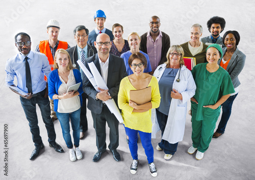 Photo Diverse Multiethnic People with Different Jobs