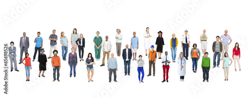 Large Group of Multiethnic People with Various Occupations