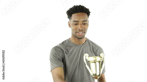 Black man isolated on white