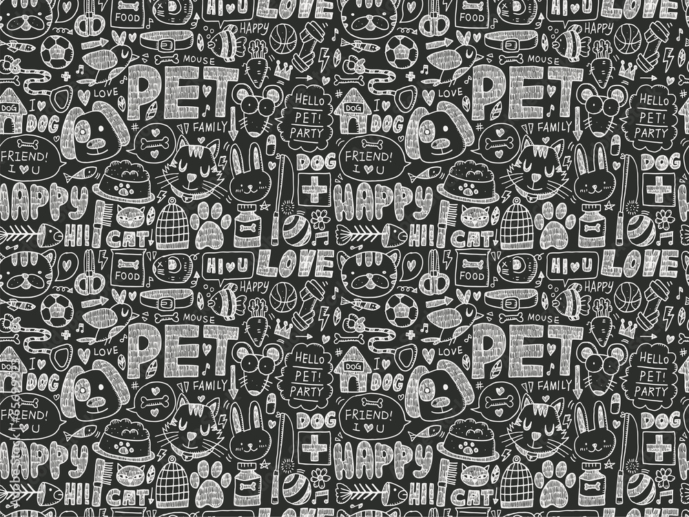 seamless doodle pet pattern seamless doodle pet pattern