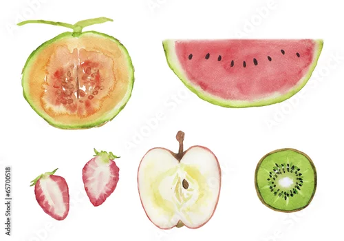 Naklejka na ścianę Przekrój różnych owoców