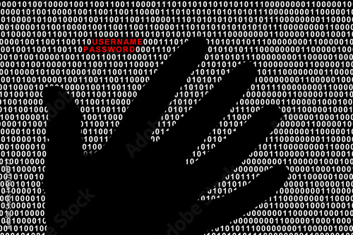 Data security or steal password concept