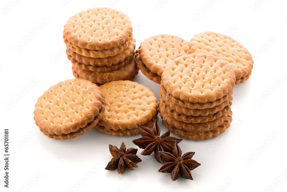 Sandwich biscuits with vanilla filling