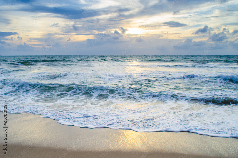 Beautiful beach at sunset