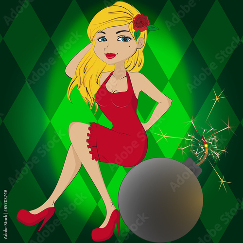 Canvas Print pin up girl