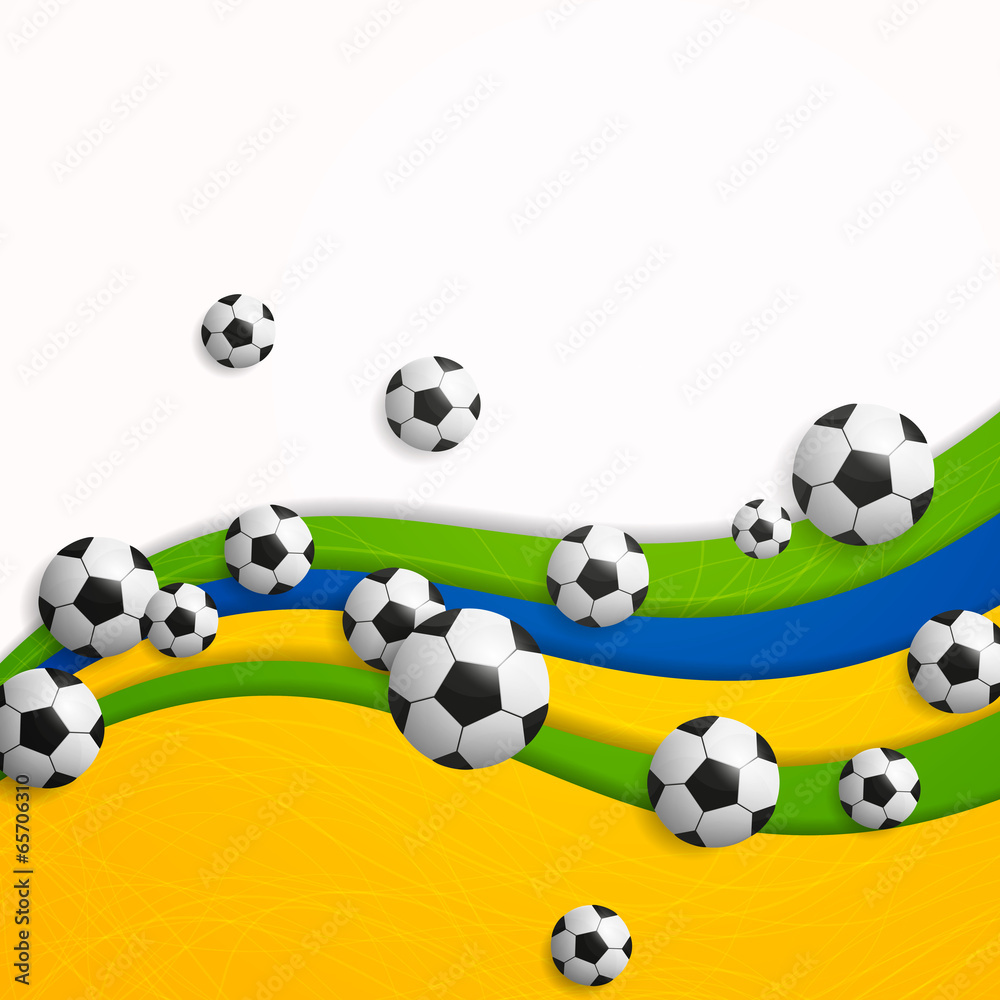 Vector Illustration of a Soccer Background with Brazil Colors Vector Illustration of a Soccer Background with Brazil Colors