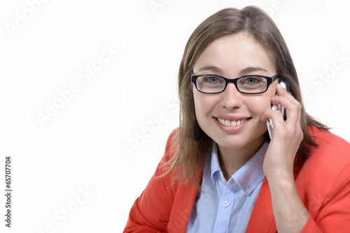 a young switchboard operator smiling at the camera