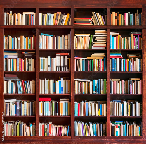 Papier peint bibliothèque - Papier peint Bookshelf full with books