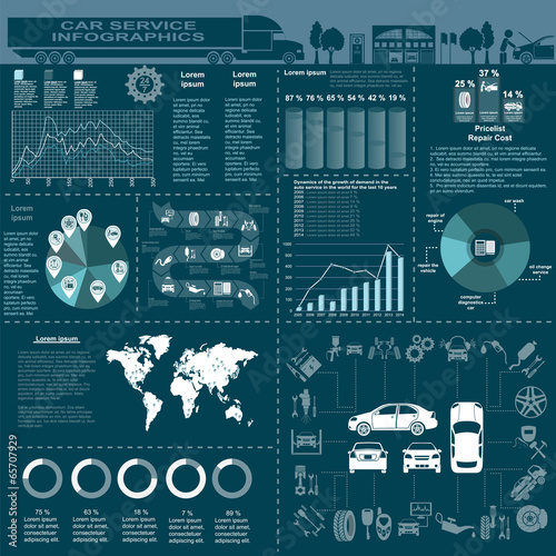Car service, repair Infographics