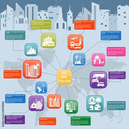 Set of elements infrastructure city, vector infographics