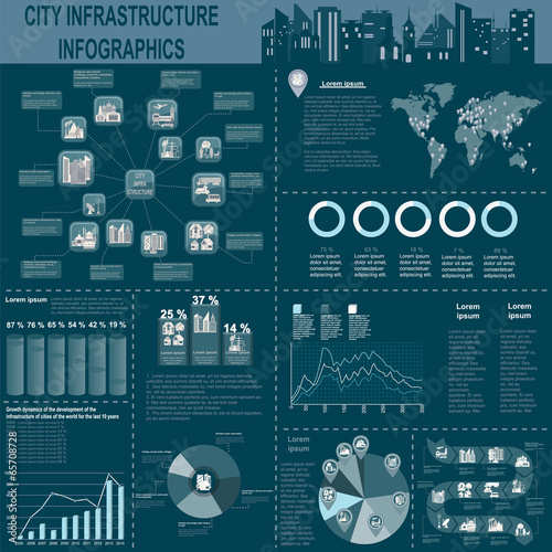 Set of elements infrastructure city, vector infographics