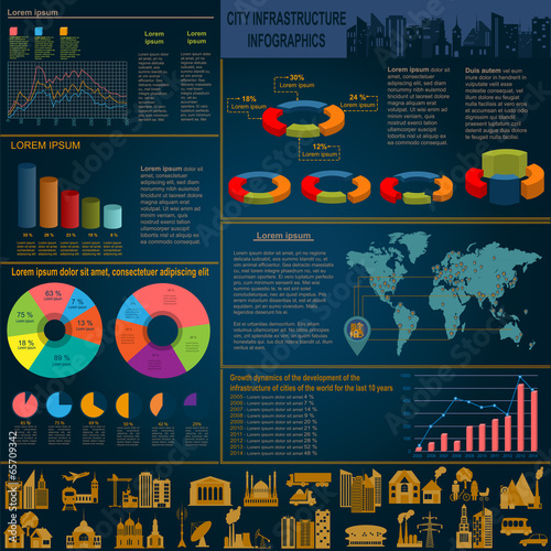 Set of elements infrastructure city, vector infographics