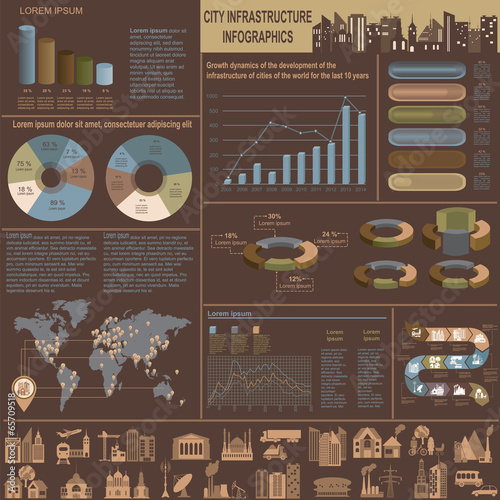 Set of elements infrastructure city, vector infographics