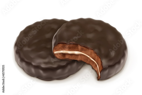 Chocolate cookies, vector illustration