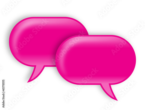 Zwei überlappende pinke Sprechblasen– Vektor/freigestellt