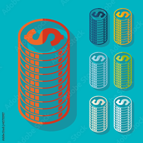 Flat design: money