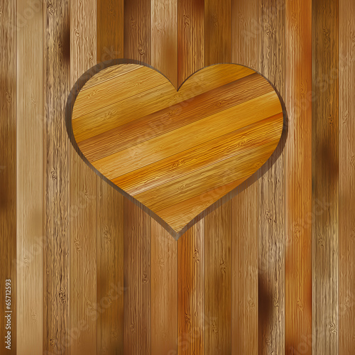 Heart in wood shape for your design.  + EPS8