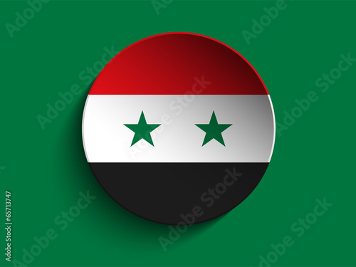 Flag Paper Circle Shadow Button Syria