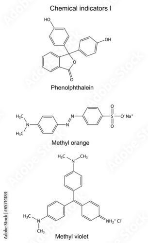 Structural formulas of chemical indicators