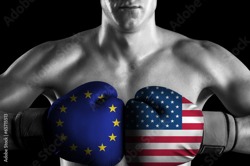 B&W fighter with EU and USA color gloves