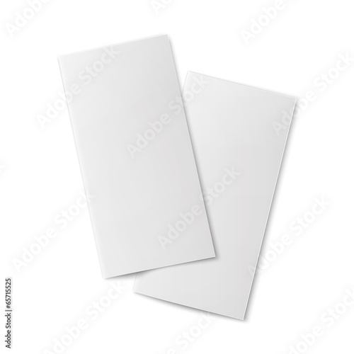 Pair of  blank bifold paper brochures.