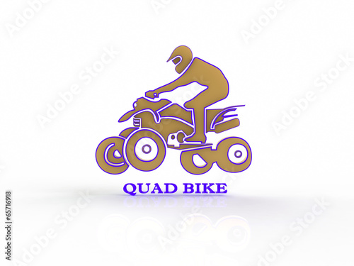 Quad bike on a white background photo